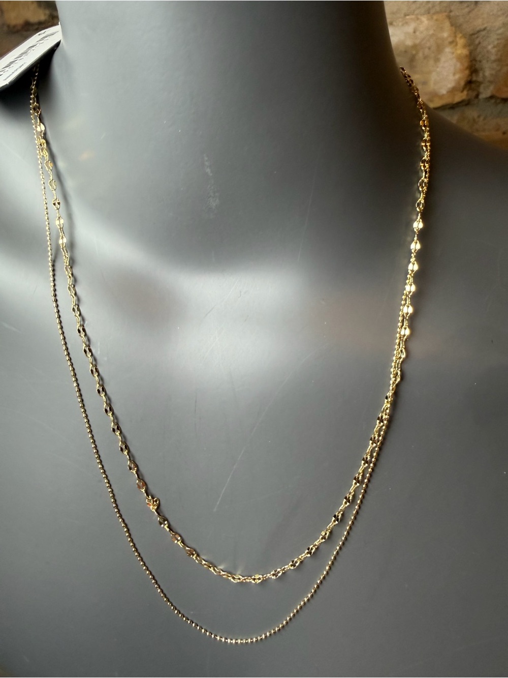 Argento Vivo 18K Gold Plated  Double Chain Necklace
